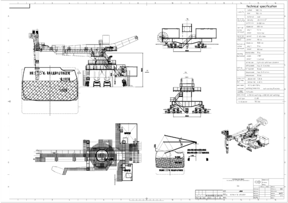 Mobiler Schnecken-Schiffsentlader aus Hafenkohlenstoffstahl 500 T/H - 1500 T/H