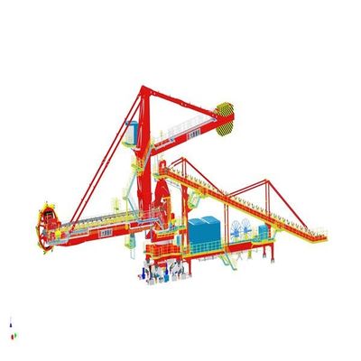 Viehhof, der System für den Massenmaterialtransport stapelt und zurückfordert