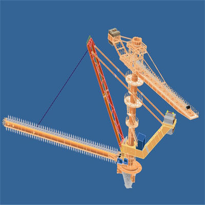 Kreisviehhof, der System für Massenmaterialtransport stapelt und zurückfordert