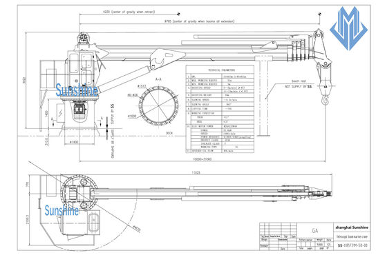 Kasten-Boom teleskopische Marine Crane und in Küstennähe für Offshoreservice-Schiff