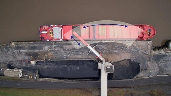 Beweglicher teleskopischer Staplerradialförderer am Hafen für materielles Schiffs-Massenladen